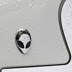 Avis Argenté 3d Full Metal Tête Alien Voiture Auto Autocollant Badge Emblème Décalcomanies