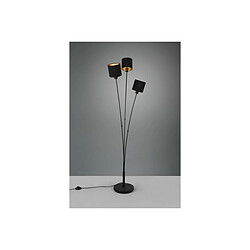 Lumière Lampadaire Tommy Modern à 3 bras multiples, noir mat avec interrupteur au pied