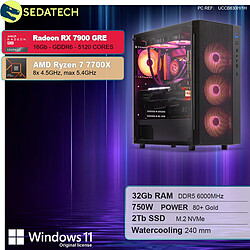 Sedatech PC Gamer • AMD Ryzen 7 7700X • RX 7900 GRE • 32Go DDR5 • 2To SSD M.2 • Windows 11