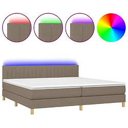 Sommier à lattes,Cadre à lattes de lit et matelas et LED pour Adulte Taupe 200x200cm Tissu -MN92738