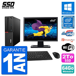 PC Lenovo M800 SFF Ecran 22" Intel G4400 RAM 64Go SSD 2To Windows 10 Wifi · Occasion 