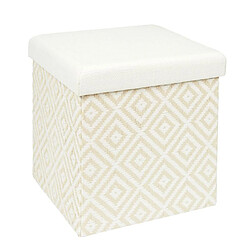 The Home Deco Factory Pouf coffre pliable tressage Mirage blanc.