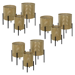 ML-Design Supports à fleurs Set de 9 pots en acier Pot de fleurs Support de plantes Colonn 