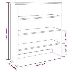 vidaXL Dessus de buffet HAMAR Marron miel 90x30x100 cm Bois de pin pas cher