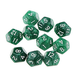 10pcs Douze Faces De Dés D12 Jouer D & D Jeux Rpg Parti Dices Vert