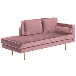 Acheter Beliani Chaise longue rose poudré côté droit MIRAMAS