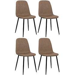 Non Lot de 4 chaises Giverny tissu