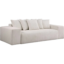 Palozi Sofa Canapé fixe 3 places en velours côtelé Rivoli - Beige 