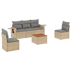 vidaXL Salon de jardin avec coussins 6pcs mélange beige résine tressée