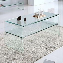 Vente-Unique Ensemble Table basse + Meuble TV - Verre trempé - Séjour design STILEOS