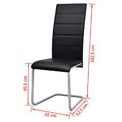 vidaXL Chaises à manger cantilever lot de 2 noir similicuir pas cher