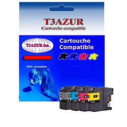 T3AZUR - Lot de 4 Cartouches compatibles Brother LC22U XL