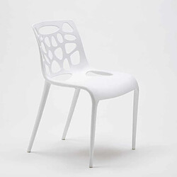 Avis Ahd Amazing Home Design Chaise en polypropylène anti-uv design moderne Gelateria salle à manger et bar café Connubia, Couleur: Blanc