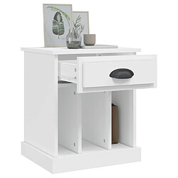 Maison Chic Table de chevet Table de Nuit Meuble de Rangement blanc 43x36x50 cm pas cher