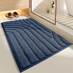 LUUCOZK Tapis de bain antidérapants absorbants à séchage rapide pour salle de bainTapis-Somlang-Bleu-60x90cm 