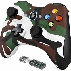 Winkoo.fr Manette PC sans Fil, Manette PS3,Gamepad Manette du Contrôleur de Jeu, Manette Android avec Batterie Intégrée/Double Vibration/Plug and Play pour PC/PS3/Android(Via OTG) - Camouflage Vert