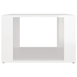 Maison Chic Table de chevet,Table de Nuit,Meuble de Rangement Blanc brillant 57x55x36 cm Bois d’ingénierie pas cher