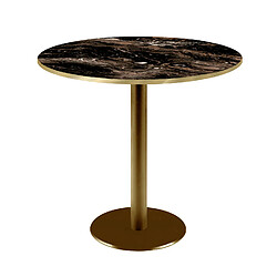 Restootab Table Ø70cm Rome bistrot marbre veiné glossy