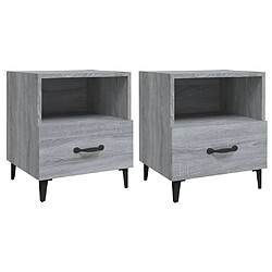 Maison Chic Lot de 2 Tables de chevet,Table de nuit,Table d'appoint pour salon Sonoma gris Bois d'ingénierie -MN50587