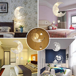 Stoex LED Suspension Plafonnier Lampe de Fée Lune et étoiles Lustre de Chambre à Couch LED Suspension Plafonnier Lampe de Fée Lune et étoiles Lustre de Chambre à Coucher Grand Cadeau Pour Enfant Ami (Blanc Chaude)