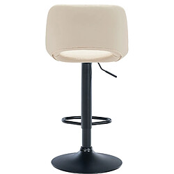 Avis Decoshop26 Tabourets de bar chaises haute x2 avec repose-pieds en PVC crème piètement métallique noir 10_0004067