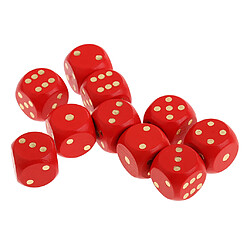 10 pièces en bois dés d6 pointillés pour d u0026 d trpg mtg jeu de société jouet rouge