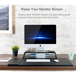 Wewoo Support d'ordinateur portable de moniteur avec pieds en métal pour imprimante MacBook à affichage à cristaux liquides MacBook, organisateur table Lapdesk Plateforme robuste Gagnez la place (grain bois clair) pas cher