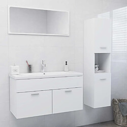 ComfortXL Ensemble De Meubles De Salle De Bain Blanc Bois D'ingénierie 