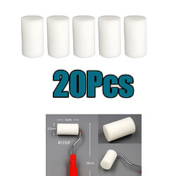 20Pcs 6cm Mini Peinture Murale Rouleau Mousse Couvre Recharges Ménage Blanc Couvertures de rouleau de peinture de mur