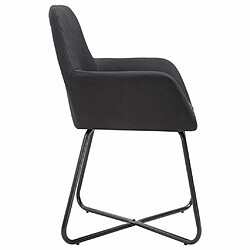 Acheter Maison Chic Lot de 2 Chaises à manger,Chaise pour cuisine,Solide Structure noir tissu -MN65515