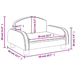 vidaXL Canapé pour enfants gris 50x40x30 cm similicuir pas cher