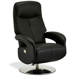 FURNHOUSE Fauteuil relax electrique en cuir noir