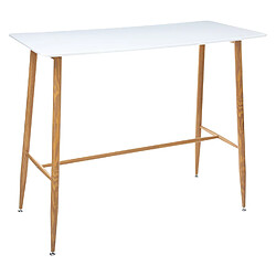 Atmosphera, Createur D'Interieur Table haute design scandinave Roka - L. 120 x H. 105 cm - Blanc Atmosphera - Table haute design scandinave Roka - L. 120 x H. 105 cm - Blanc - Scandinave