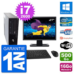 PC Fujitsu E910 DT Ecran 27" Intel i7-2600 RAM 16Go Disque 500Go Windows 10 Wifi · Occasion 