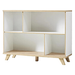 Pegane Etagère coloris blanc /Sanremo-chêne-Nb, L120 x H91 x P40 cm