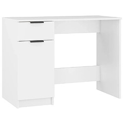 Maison Chic Bureau,Table de travail,bureau de travail pour chambre Blanc 100x50x75 cm Bois d'ingénierie -GKD53230