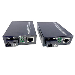 Elfcam Lot de 2 Convertisseur Fibre Ethernet, Convertisseur de Média SFP (mini-GBIC) Inclus, Jusqu'à une Distance de 20KM sur Fibre Optique SC Monomode (1 Port RJ45)