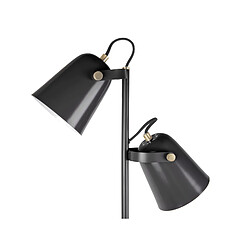 LEITMOTIV Lampadaire double abats-jour orientables en métal - H.158cm - Noir