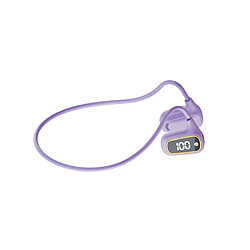 LUUCOZK Écouteurs sans fil Bluetooth 5.3 Mini stéréo à conduction osseuse pour course à pied-Violet 