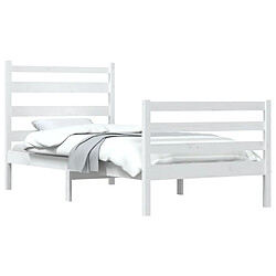 Avis Maison Chic Lit Moderne Chambre - Cadre/structure de lit pour adulte Bois de pin massif 100x200 cm Blanc -MN33115