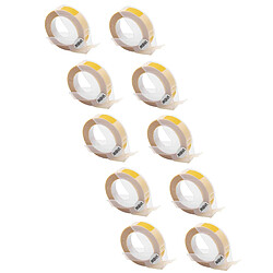 vhbw 10x cassette cartouche ruban de marquage 3D 9mm blanc sur jaune pour imprimante d'étiquette Dymo 1535, 1540, 1550, 1570, 1575, 1745, 1755, 1765 