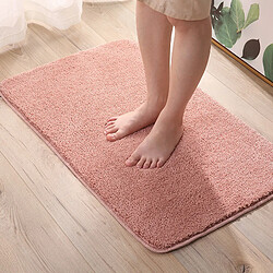 LUUCOZK Tapis de bain antidérapants absorbants à séchage rapide, tapis de décoration de salle de bain-rose tendre-80x120cm 