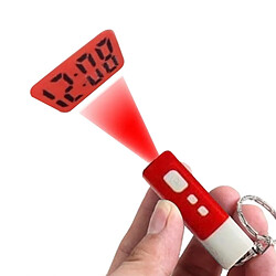 Totalcadeau Porte-clés torche projection heure horloge