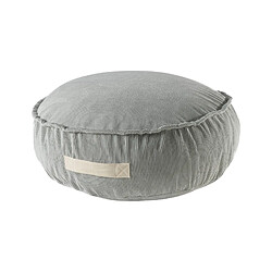 MeowBaby Pouf pour Enfants, 65x20cm, Ronde, Velours Côtelé, Gris