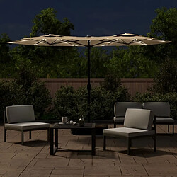 Avis Maison Chic Parasol Jardin | Parasol à double tête avec LED taupe 316x240 cm - GKD18819