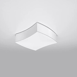 Luminaire Center Plafonnier Square Decorative PVC blanc 2 ampoules 11,5cm