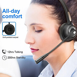 GUPBOO Casque Bluetooth avec micro BH520 casque antibruit sans fil pour ordinateur téléphone ordinateur de bureau 