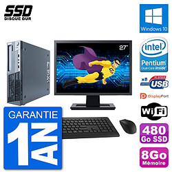 PC Lenovo M91p SFF Ecran 27" Intel G630 RAM 8Go SSD 480Go Windows 10 Wifi · Occasion 