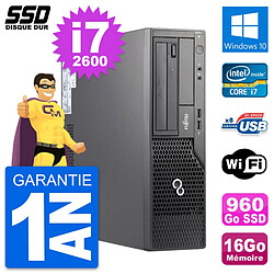 PC Fujitsu Esprimo E500 E85+ DT Intel i7-2600 RAM 16Go SSD 960Go Windows 10 Wifi · Occasion 