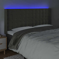 Acheter Maison Chic Tête de lit scandinave à LED,meuble de chambre Gris foncé 163x16x118/128 cm Velours -MN36032